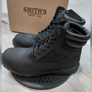 NEW SMITH Men's 6" Triple Black Hiker / Work Boots SIZE 12